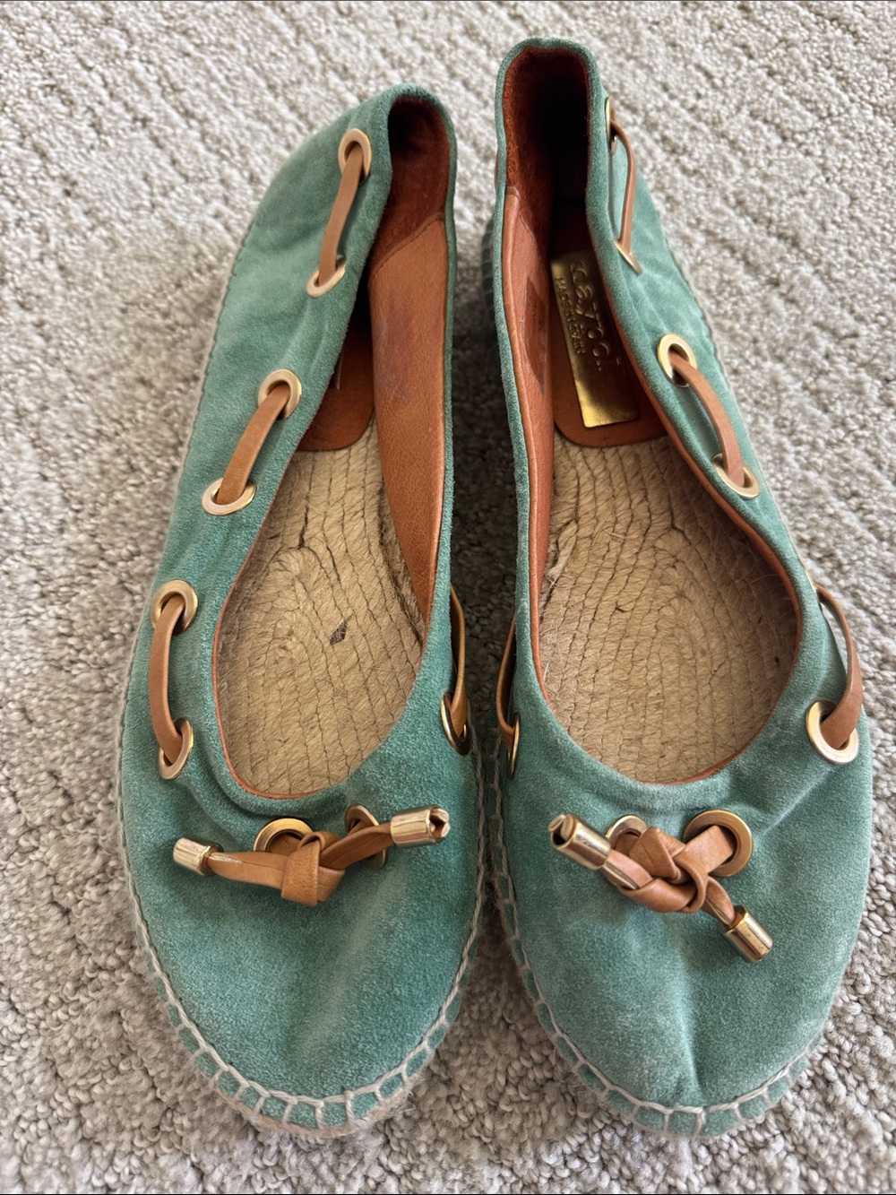 Maypol Aqua Suede Espadrille Flats Made in Spain EU 40